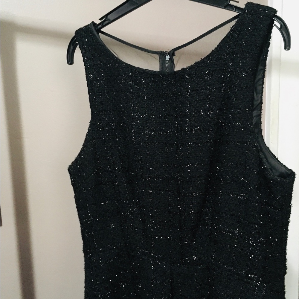 🖤Black sleeveless dress, tweed & fully lined.